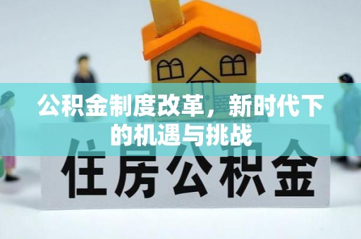 金口河公积金制度改革，新时代下的机遇与挑战