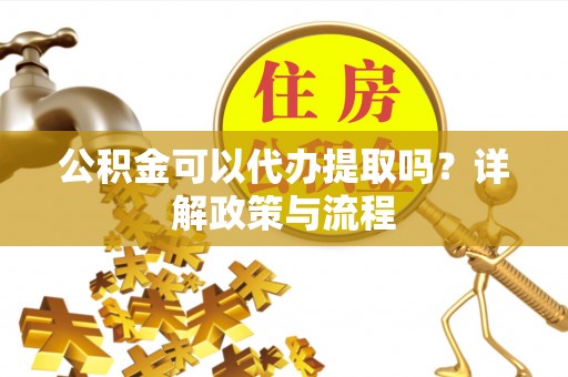 金口河公积金可以代办提取吗？详解政策与流程
